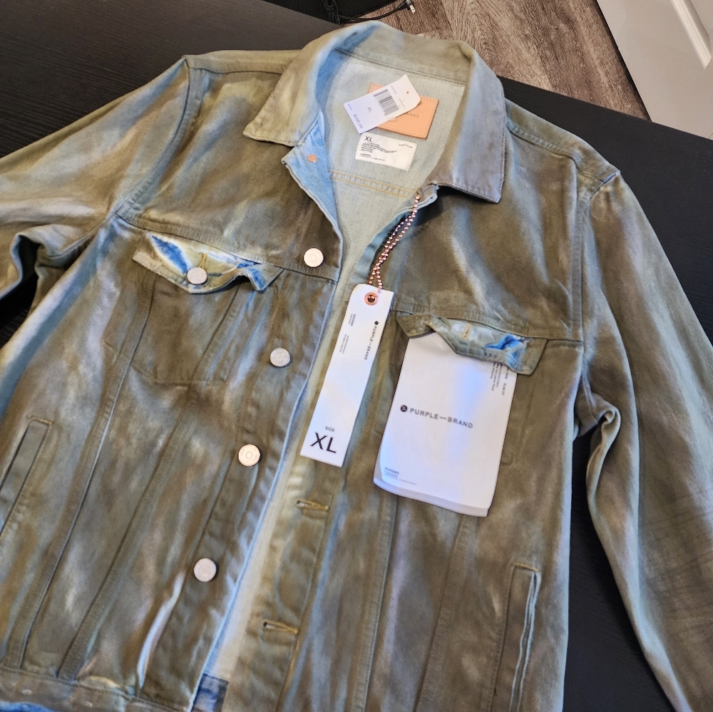Purple-Brand jean coat, Size XL, color green